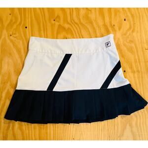 FILA Sport White & Navy Pleated Athletic Tennis Pickleball Skort Pull-On Women M